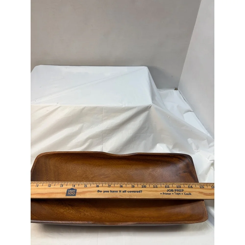 Vintage Rosas Philippine Handicrafts Monkey Pod Wood Serving Tray & Salad Server